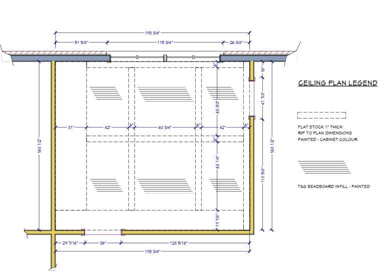 ceiling plan for panelling and moulding details, ceiling paneling in kitchen, project documents, sheridan interiors, interior designer cornwall, interior designer ottawa, lancaster ontario