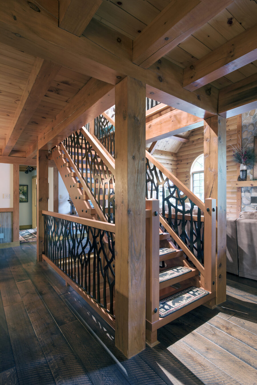 wood-beam-staircase-williamstown-ontario