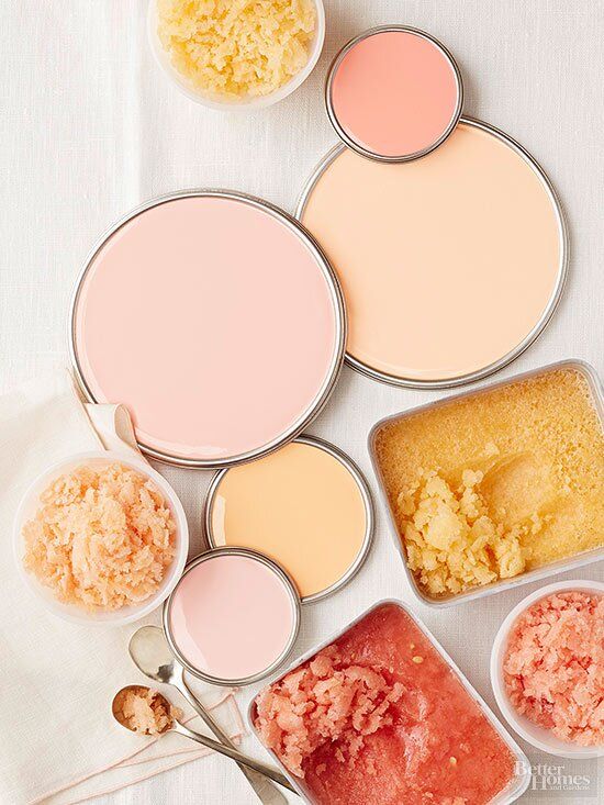 Paint Can Lids Bhg Peach, Pink and Yellow colours