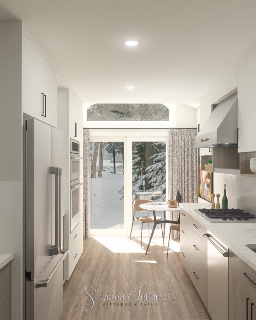 Contemporary Galley Kitchen with progrssional appliances By Sheridan Interiors Ottawa