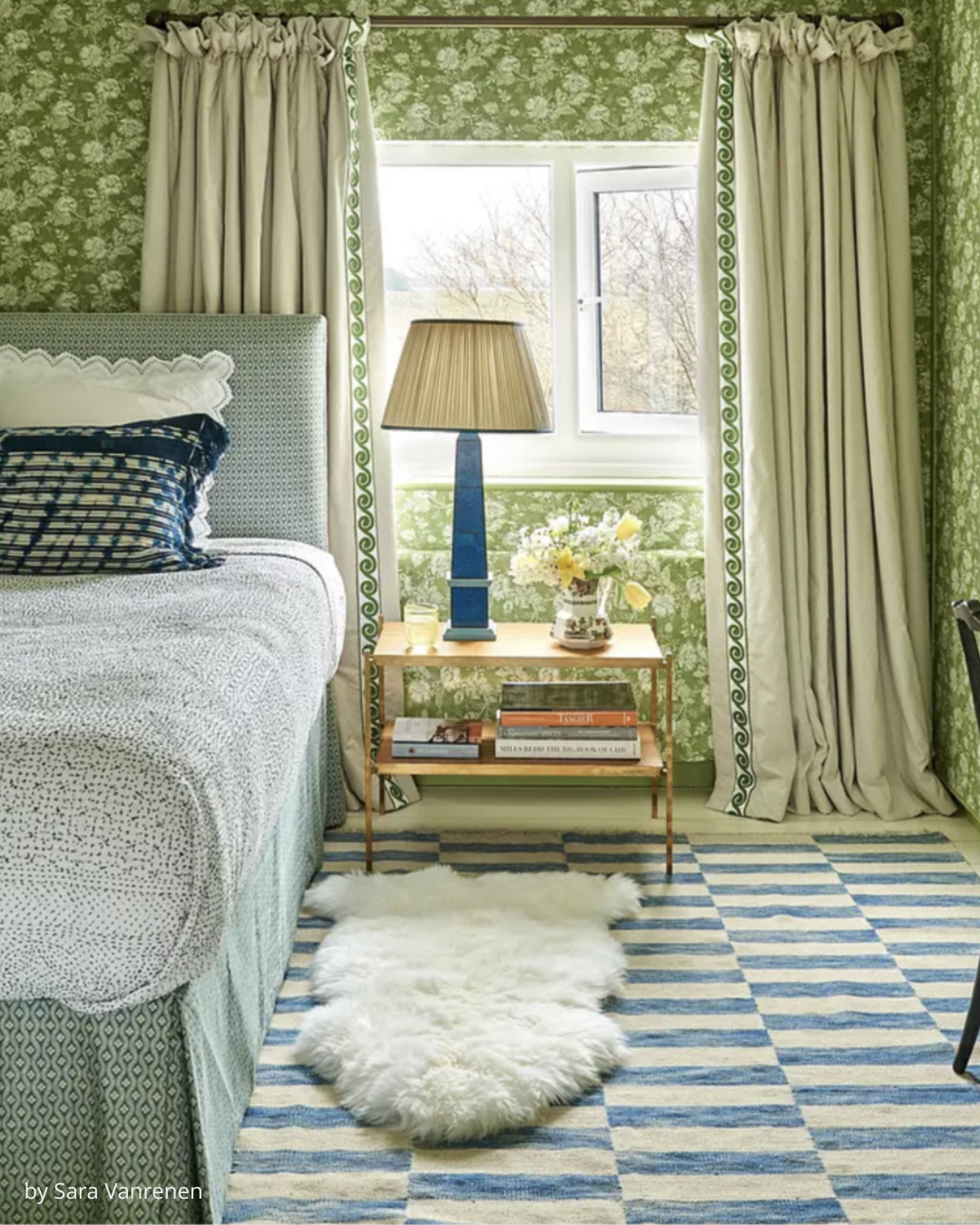 Green Bedroom, country style bedroom, Sheridan Interiors, interior design, interior decor