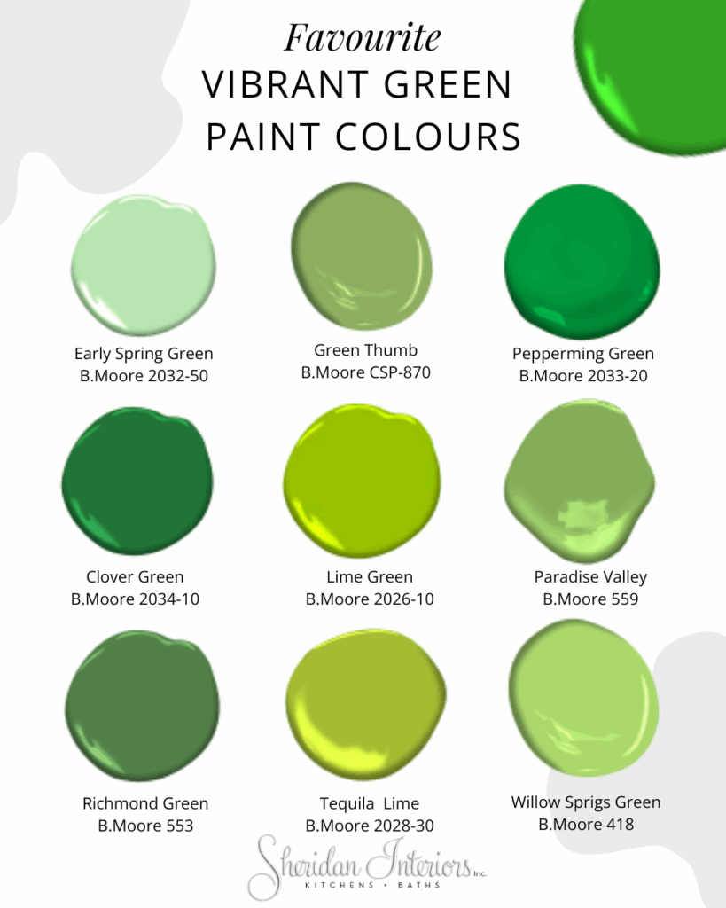 Vibrant Green Paint Colour Palette by Sheridan Interiors