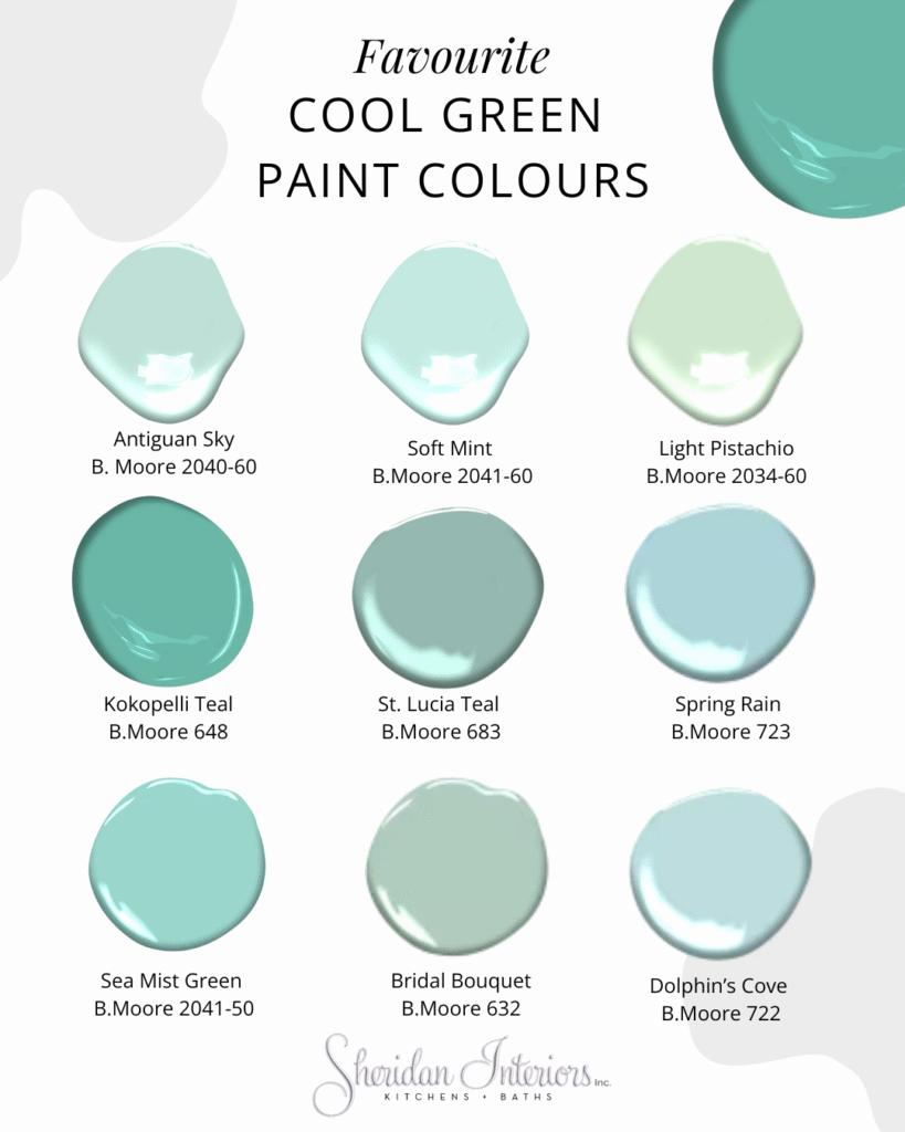Cool Green Paint Colours By Sheridan Interiors, benajmin moore cool green colours, interior designer cornwall, interior decorator cornwall, interior designer ottawa, interior decorator ottawa