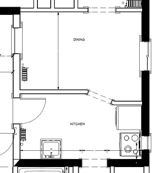 Before Layout for small kitche