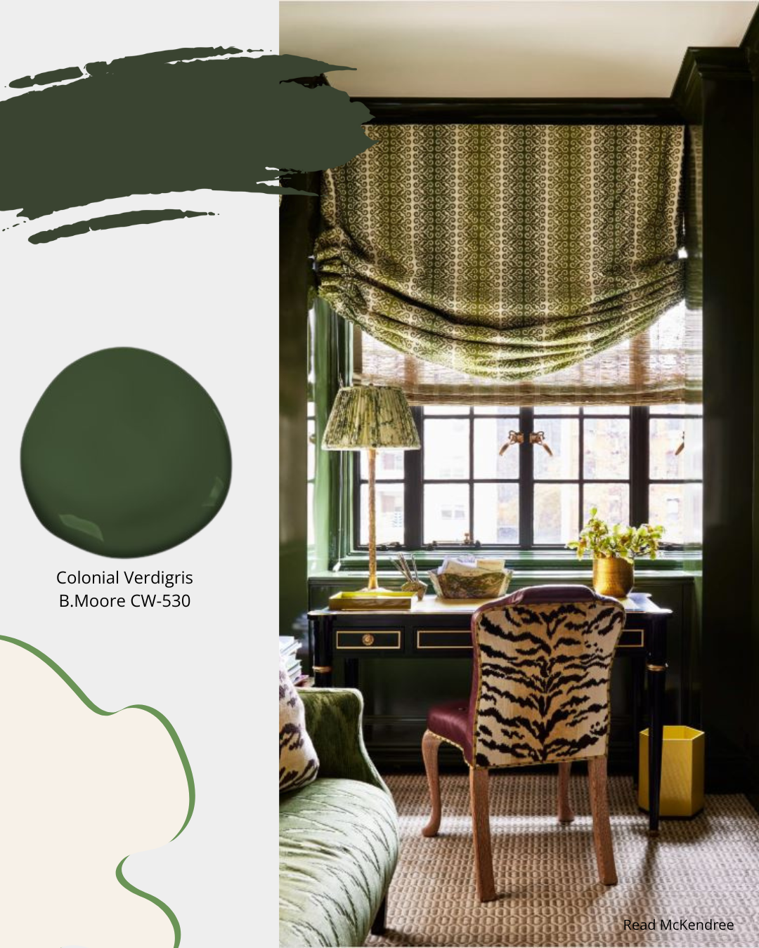 Traditional library and home office painted in Benjamin Moore  Colonial Verdigris CS-530.  Sheridan Interiors, luxury interior designer specializing in custom cabinetry and interiors serving Ottawa, Cornwall and surrounding areas.