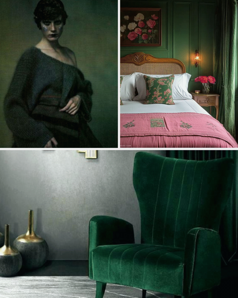 Dark & Moody Green mood board by Sheridan Interiors. Luxury interior designer and decorator in Eastern Ontario, serving Ottawa, Cornwall and surrounding areas.